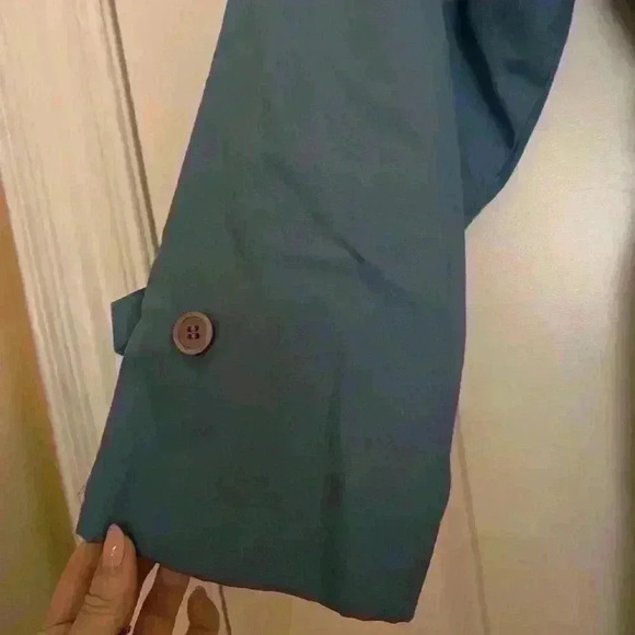 Vintage ladies blue  trenchcoat size medium - Picture 6 of 16